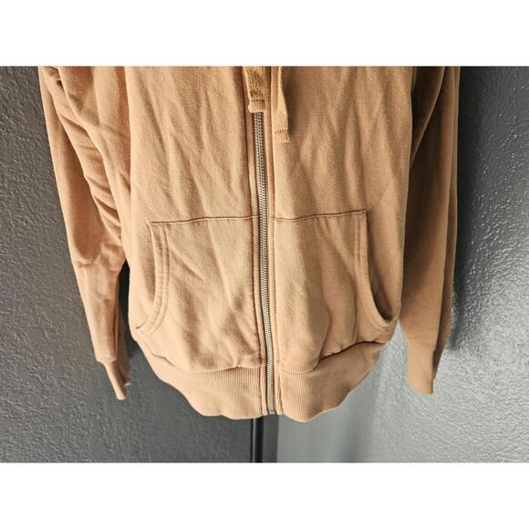 Womens Time And Tru Hooded Sweatshirt Full Zip Up Size Large 12-14 Beige Pockets - Picture 5 of 10